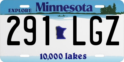 MN license plate 291LGZ