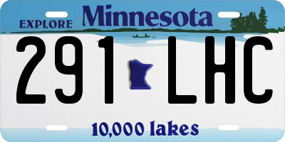 MN license plate 291LHC