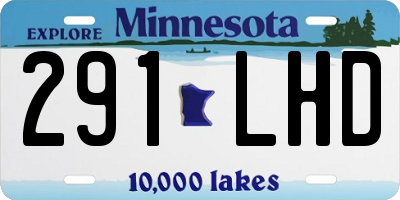 MN license plate 291LHD