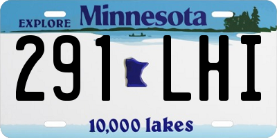 MN license plate 291LHI