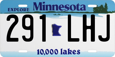 MN license plate 291LHJ