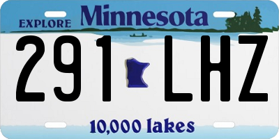 MN license plate 291LHZ