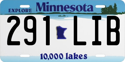 MN license plate 291LIB