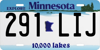 MN license plate 291LIJ