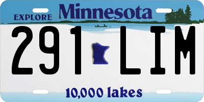 MN license plate 291LIM