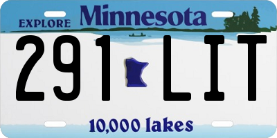 MN license plate 291LIT