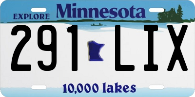 MN license plate 291LIX