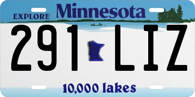 MN license plate 291LIZ
