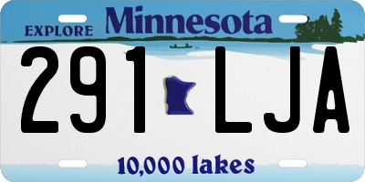 MN license plate 291LJA