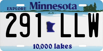 MN license plate 291LLW