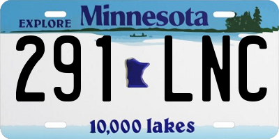MN license plate 291LNC
