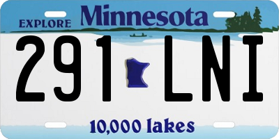 MN license plate 291LNI