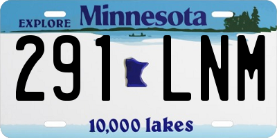 MN license plate 291LNM