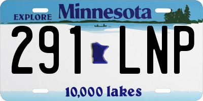 MN license plate 291LNP