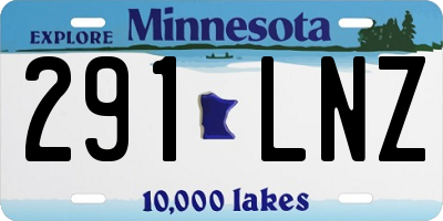 MN license plate 291LNZ