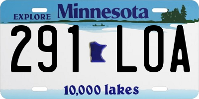 MN license plate 291LOA