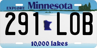MN license plate 291LOB