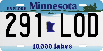 MN license plate 291LOD