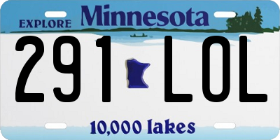 MN license plate 291LOL