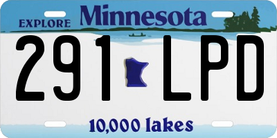MN license plate 291LPD
