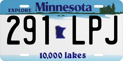 MN license plate 291LPJ