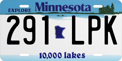 MN license plate 291LPK