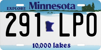 MN license plate 291LPO
