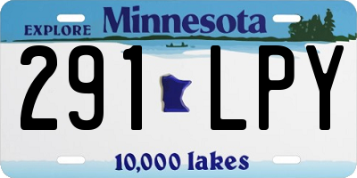 MN license plate 291LPY