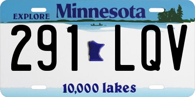 MN license plate 291LQV