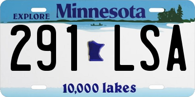 MN license plate 291LSA