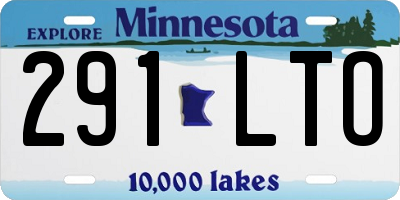 MN license plate 291LTO