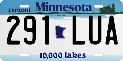 MN license plate 291LUA
