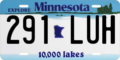 MN license plate 291LUH