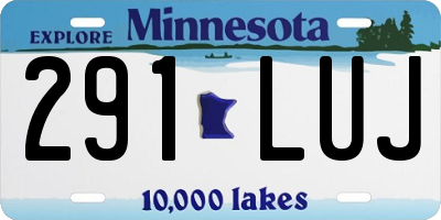 MN license plate 291LUJ