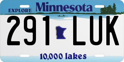 MN license plate 291LUK