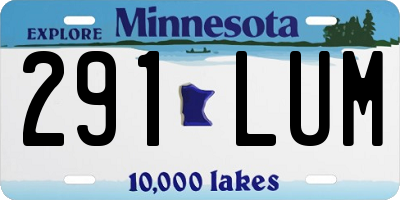 MN license plate 291LUM