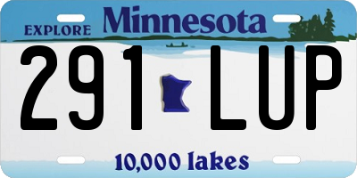MN license plate 291LUP