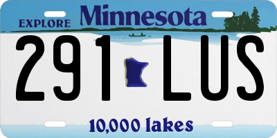 MN license plate 291LUS