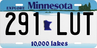 MN license plate 291LUT