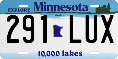 MN license plate 291LUX