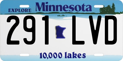 MN license plate 291LVD