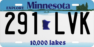 MN license plate 291LVK