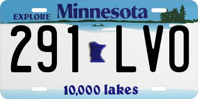 MN license plate 291LVO