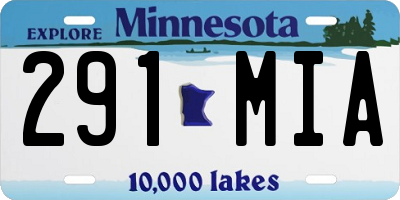 MN license plate 291MIA