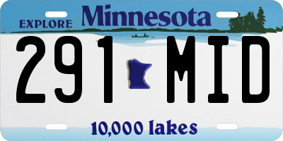 MN license plate 291MID