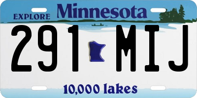 MN license plate 291MIJ