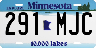 MN license plate 291MJC