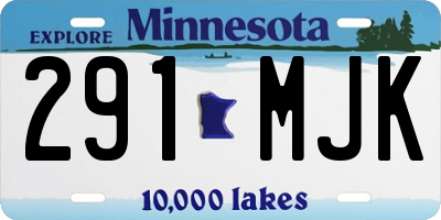 MN license plate 291MJK