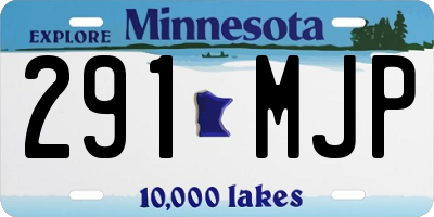 MN license plate 291MJP