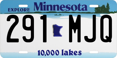 MN license plate 291MJQ
